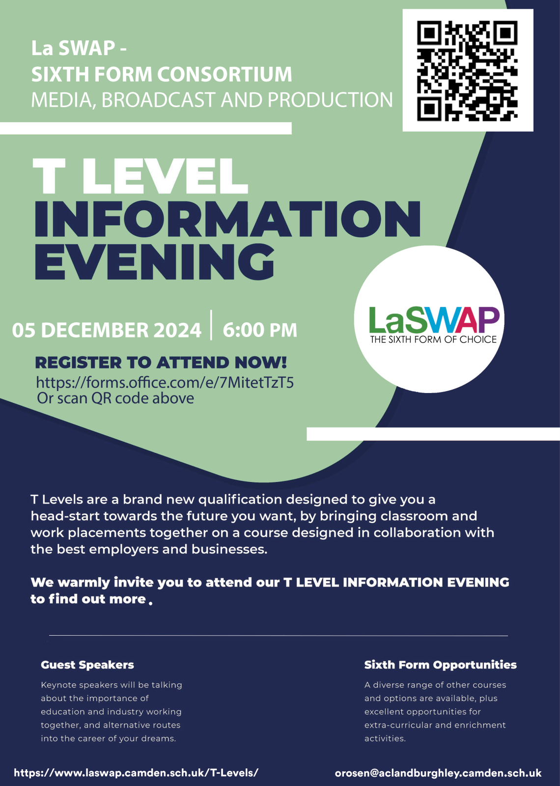 T Level Information Evening invite